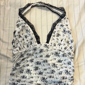 Forever 21 Black and White Lace Trim Chemise